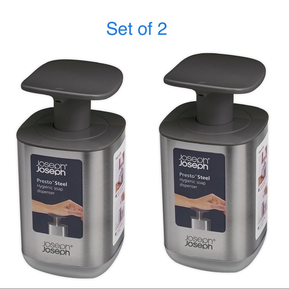 Joseph Joseph Stainless Steel Soap Dispenser in Metallic Stainless Steel